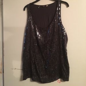 Sequined Grey Tank sz XL NY & Co.
