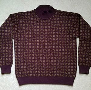 🐢 JONES NY Turtleneck Sweater Retro 80s Pattern