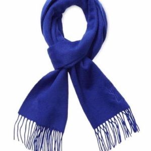 authentic ！！YSL WOOL SCARF ROYAL BLUE COLOR