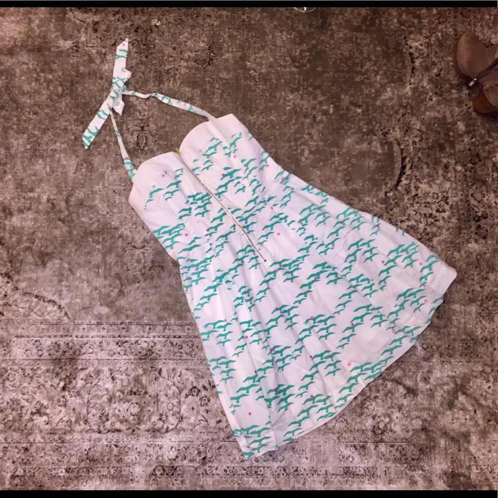 👛👗White teal pink adorable Lilly Pulitzer dress