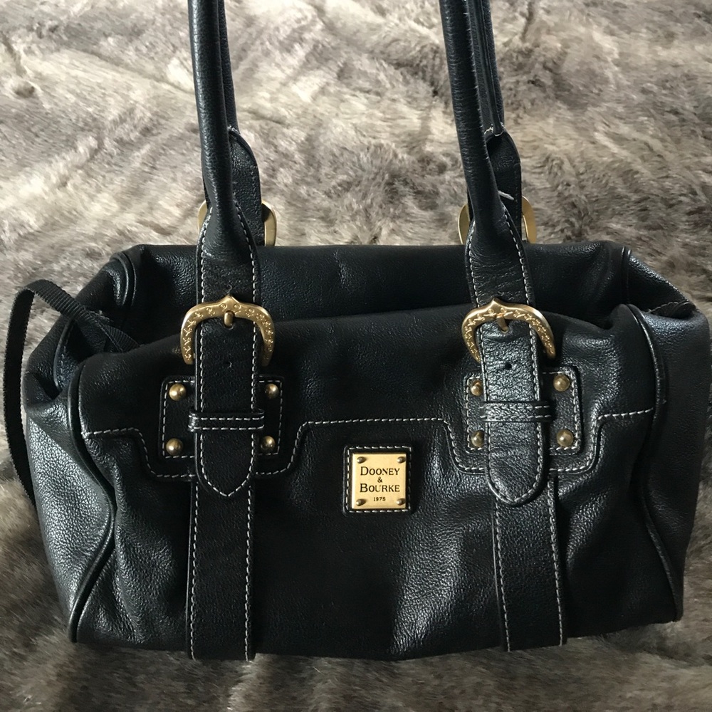 Dooney & Bourke: Black and Gold Shoulder Bag
