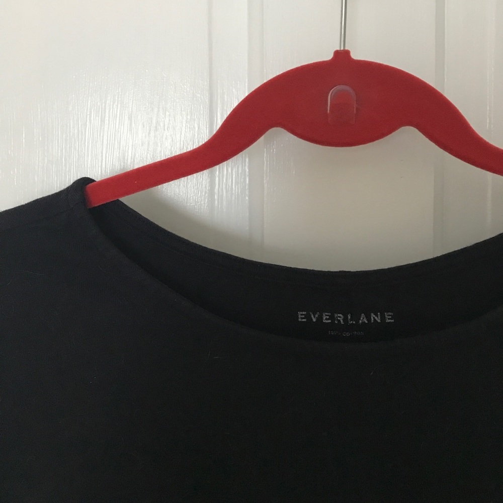 Everlane Cotton Slub Long-Sleeve, Black, Sz Large