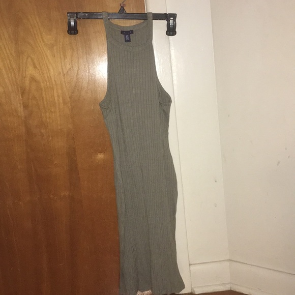 Fitted olive Midi Dress - Picture 1 of 2