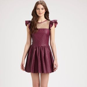 RED Valentino leather cocktail dress