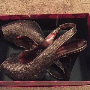 Lulu Townsend brown sparkle shoes