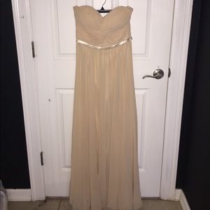 Nude Cream Strapless Dress