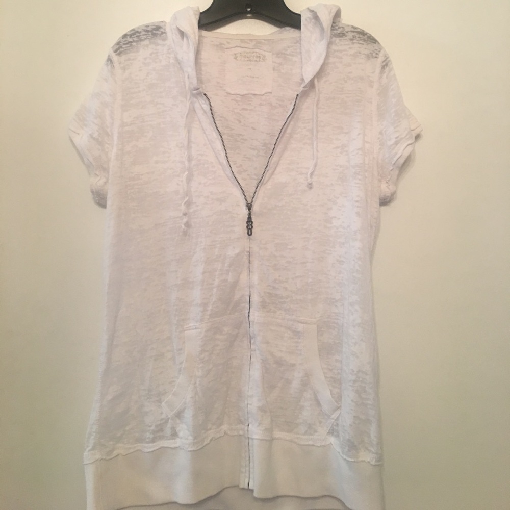 White sheer hoodie