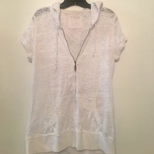White sheer hoodie