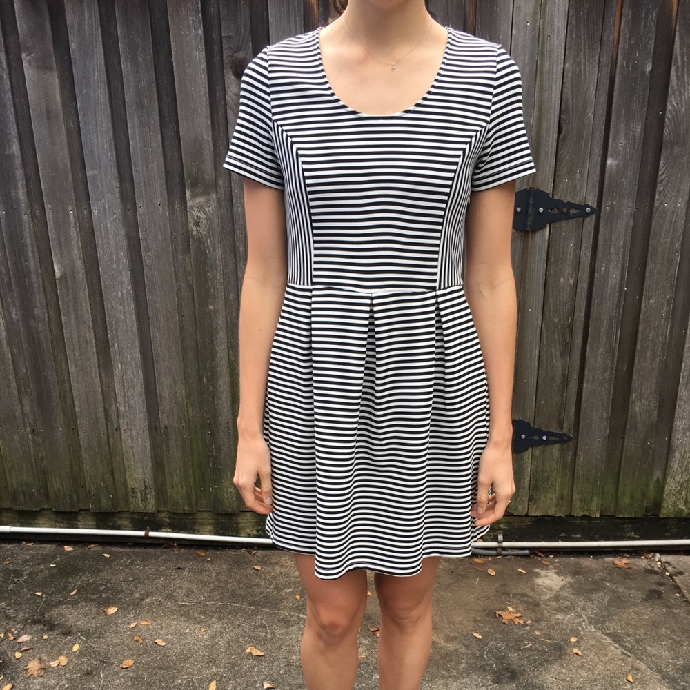 Black & White Striped Dress - Size M