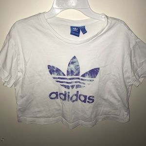 Small white Adidas crop top