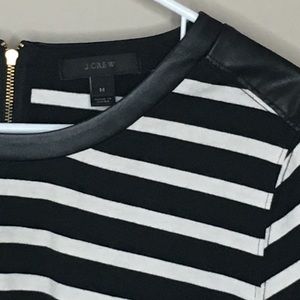 J. Crew Leather Trimmed Tee