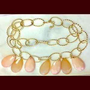 👡Peach & Gold Toned Layered Statement Necklace👡