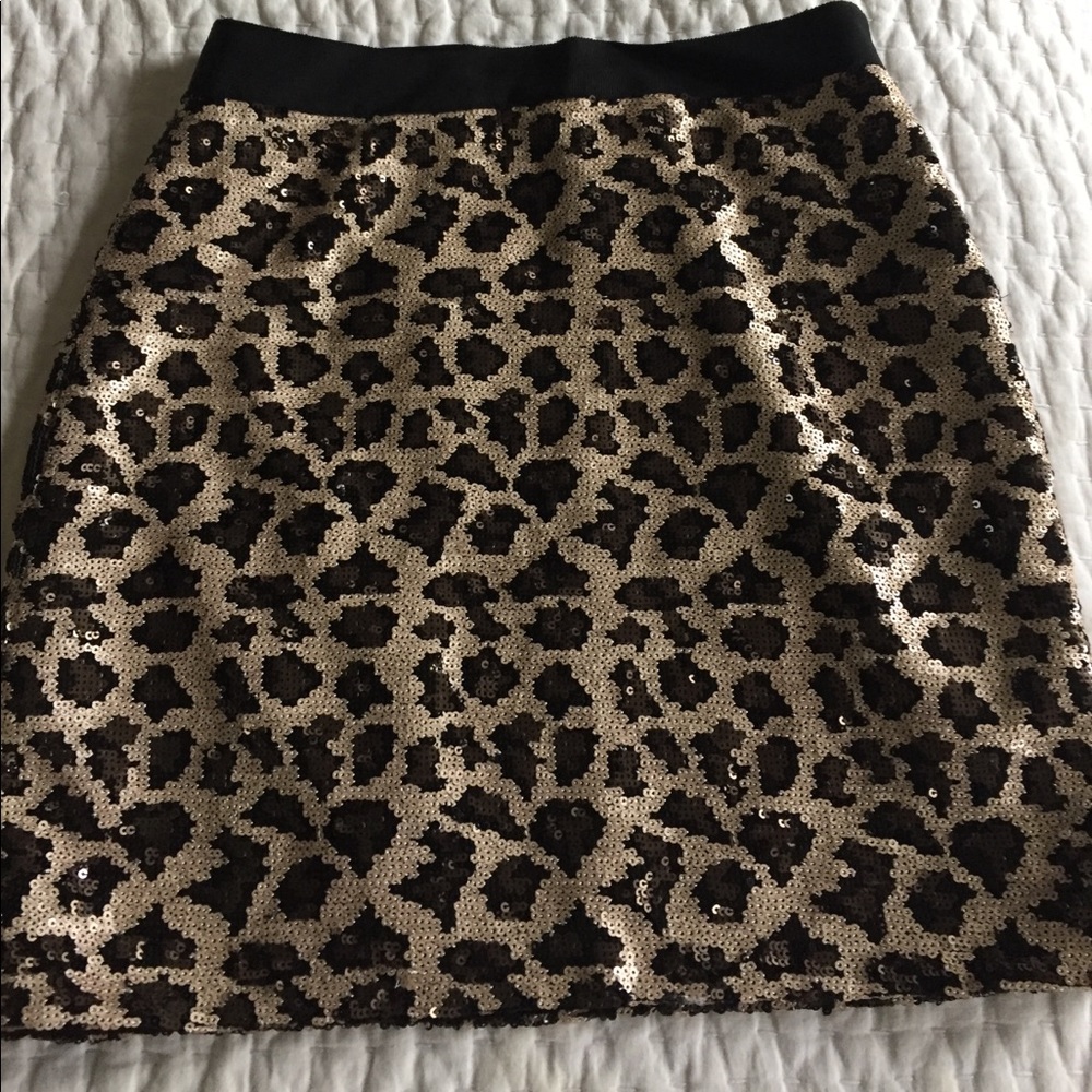 NWT leopard sequin skirt