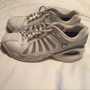 White KSwiss shoes for playing tennis