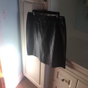 Leather pencil skirt