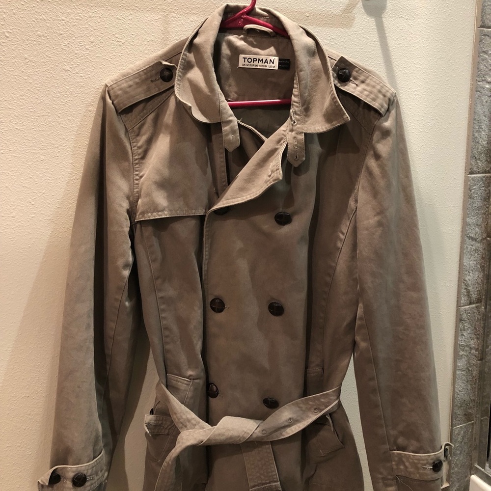 Topman khaki coat, tan, medium