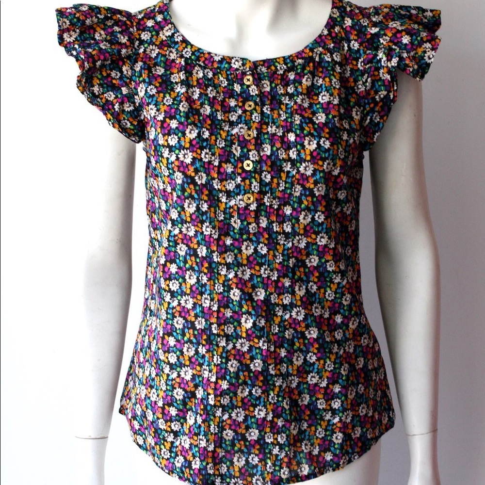 French Connection Floral Cap sleeve top