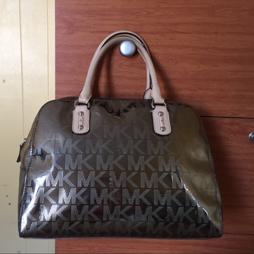 Michael Kors metallic silver handbag