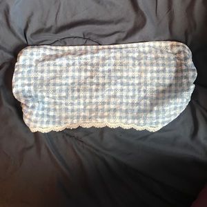 Victorias Secret Blue/White Lace Bandeau Size M