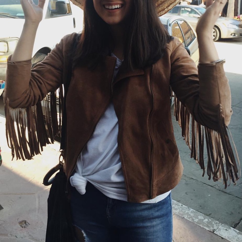 🛑SOLD Hollister Brown Suede Fringe Jacket