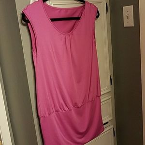 Pink Banded bottom dress