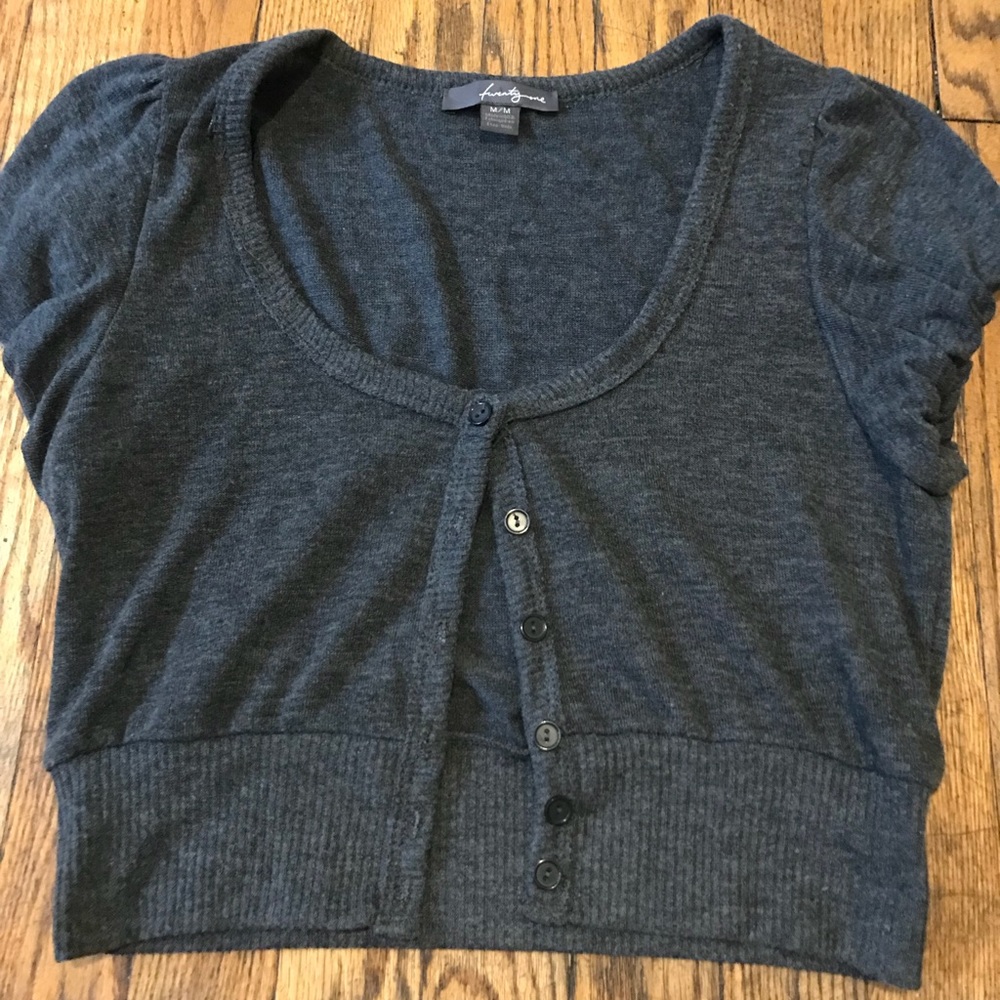 Gray Button Shrug