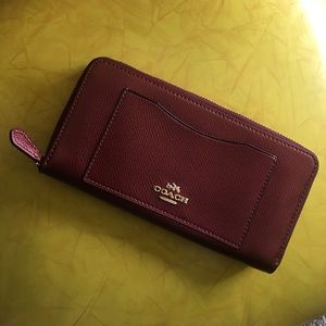 Coach “Metallic Cherry” Leather Wallet - New/Tags