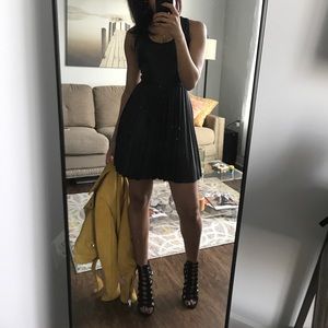 Faux Leather Skater Dress