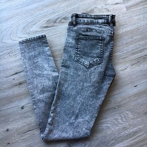 H&M Divided Black Acid Wash High Waisted Skinny