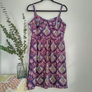 J.Crew Paisley Spaghetti Strap V-Neck Empire Dress