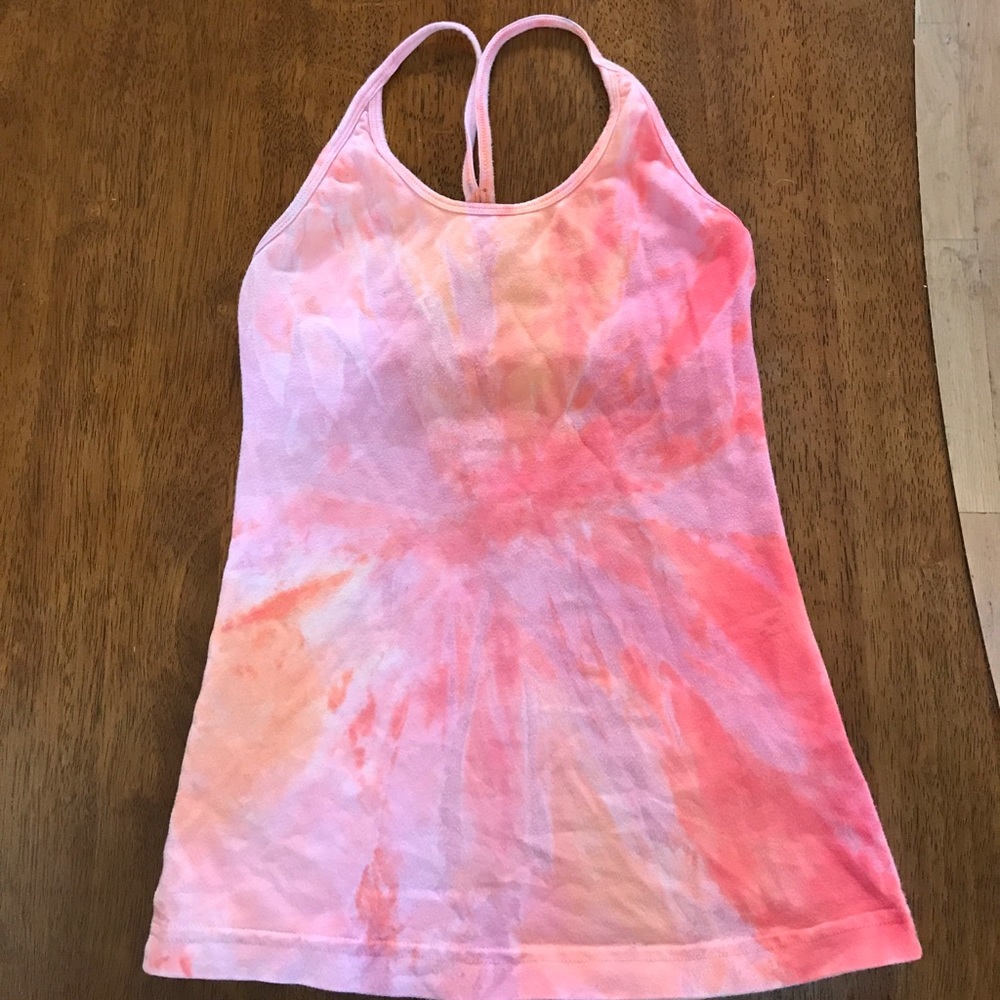 Pink tie dye Hardtail yoga top