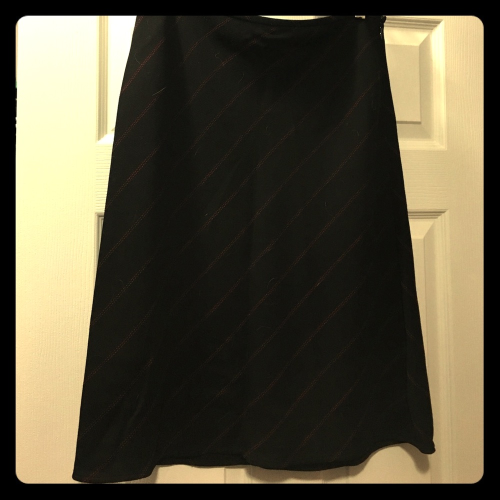 Black wool a-line Loft skirt