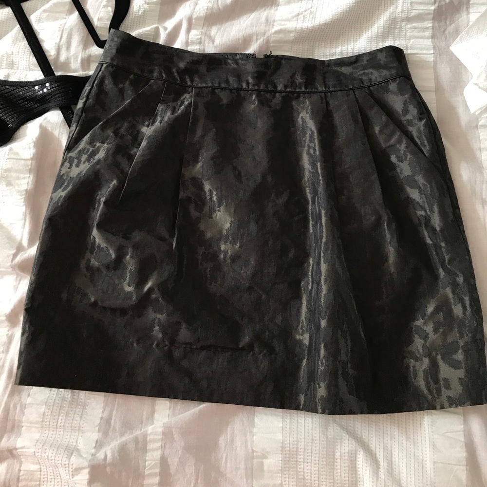Black and bronze animal print skirt