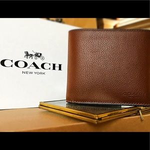 Double Billfold Wallet- Calf Leather Dark Saddle.