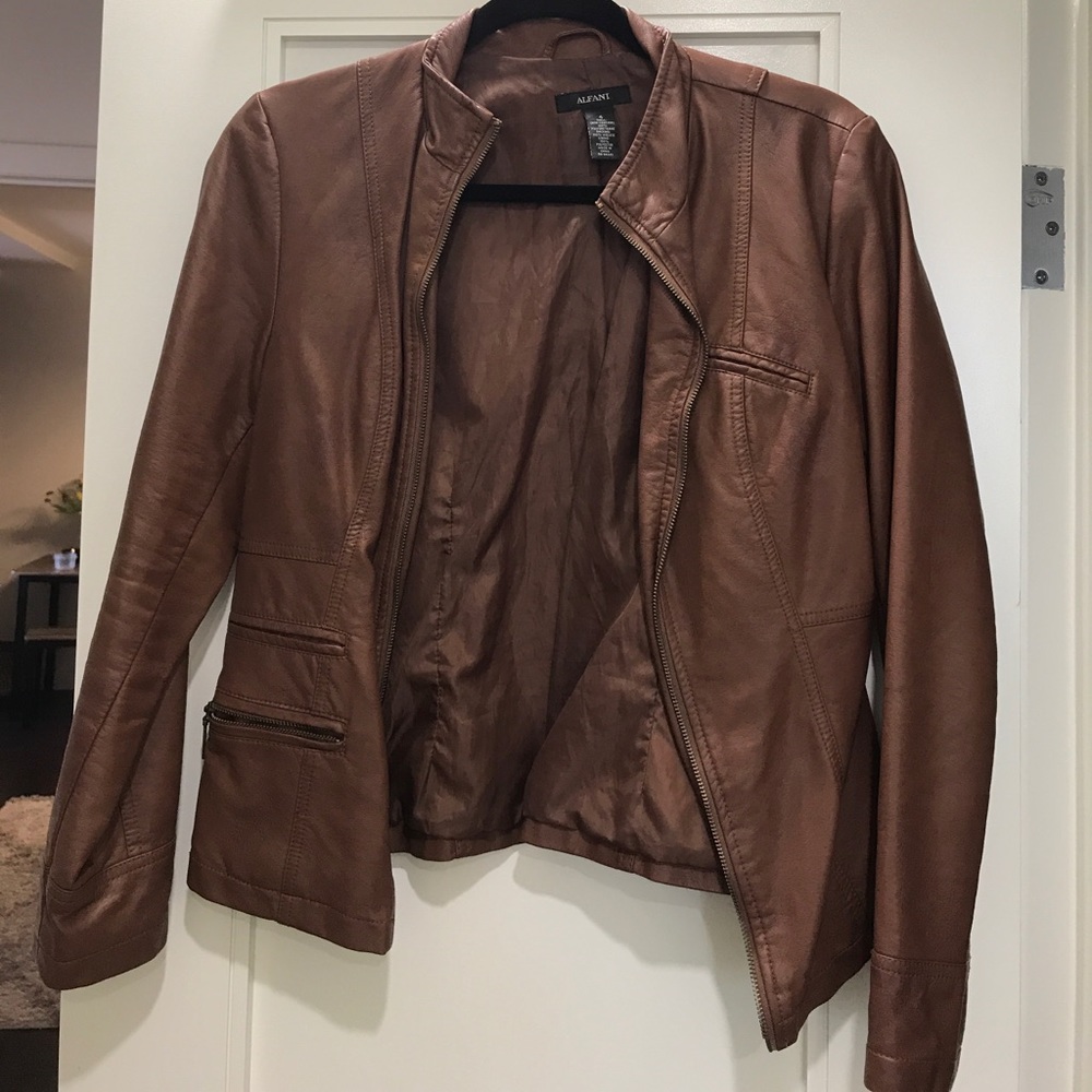 Brown leather jacket
