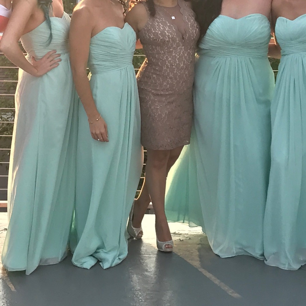 Mint green prom or bridesmaid dress