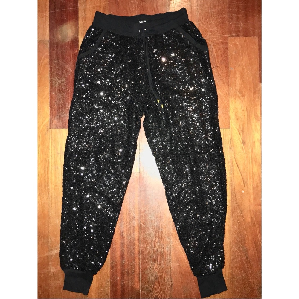 Sequin Black Joggers
