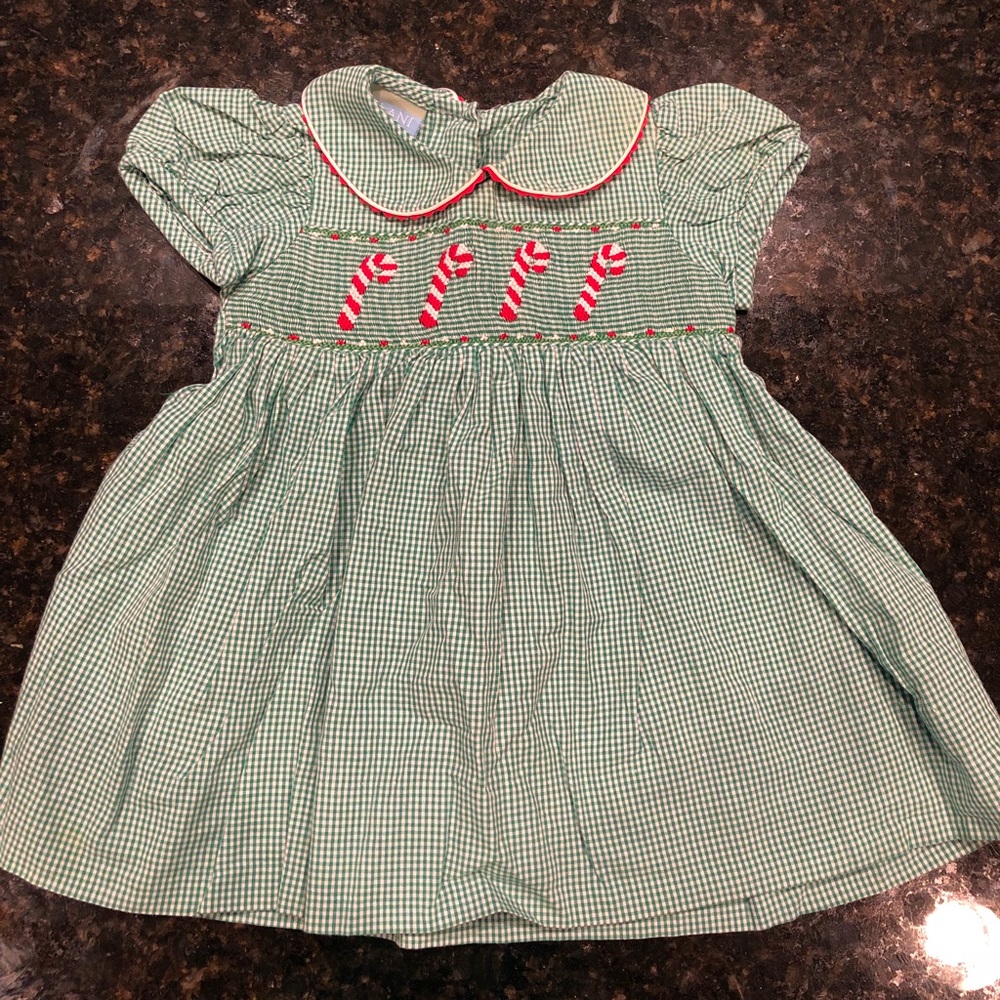 Velani Classic Green Gingham, Candy Cane Dress.