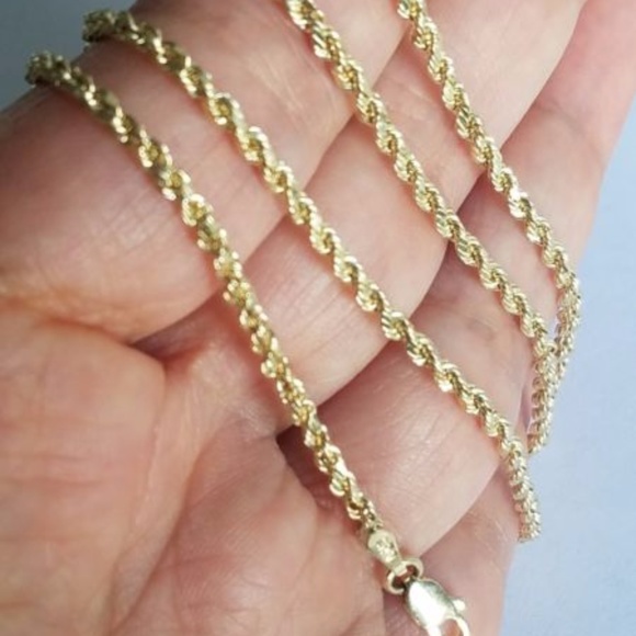 14k yellow gold rope chain 18, 20 inches 2.5mm - Picture 3 of 8