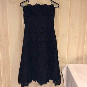 BCBG MAXAZRIA Strapless Black eyelet dress