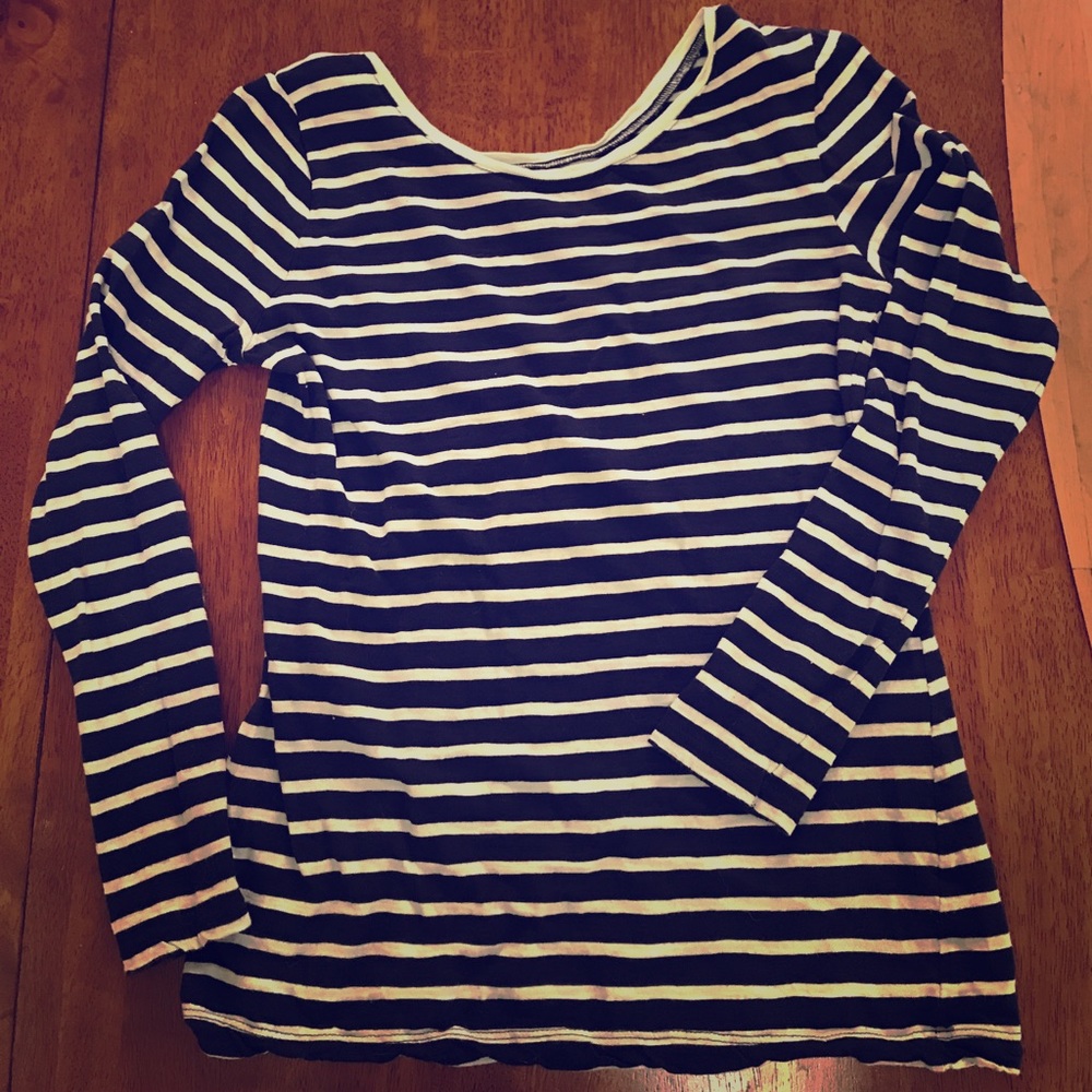 Blue and mint striped fitted GAP shirt