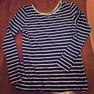 Blue and mint striped fitted GAP shirt