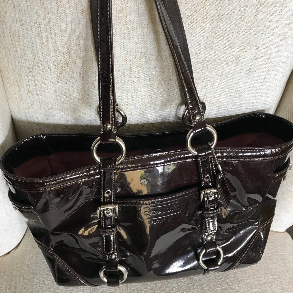 Patent leather coach bag