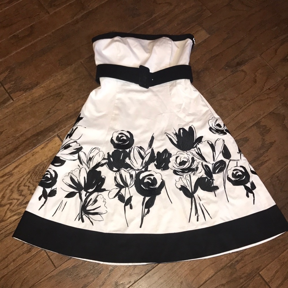 Cream and black Floral dress