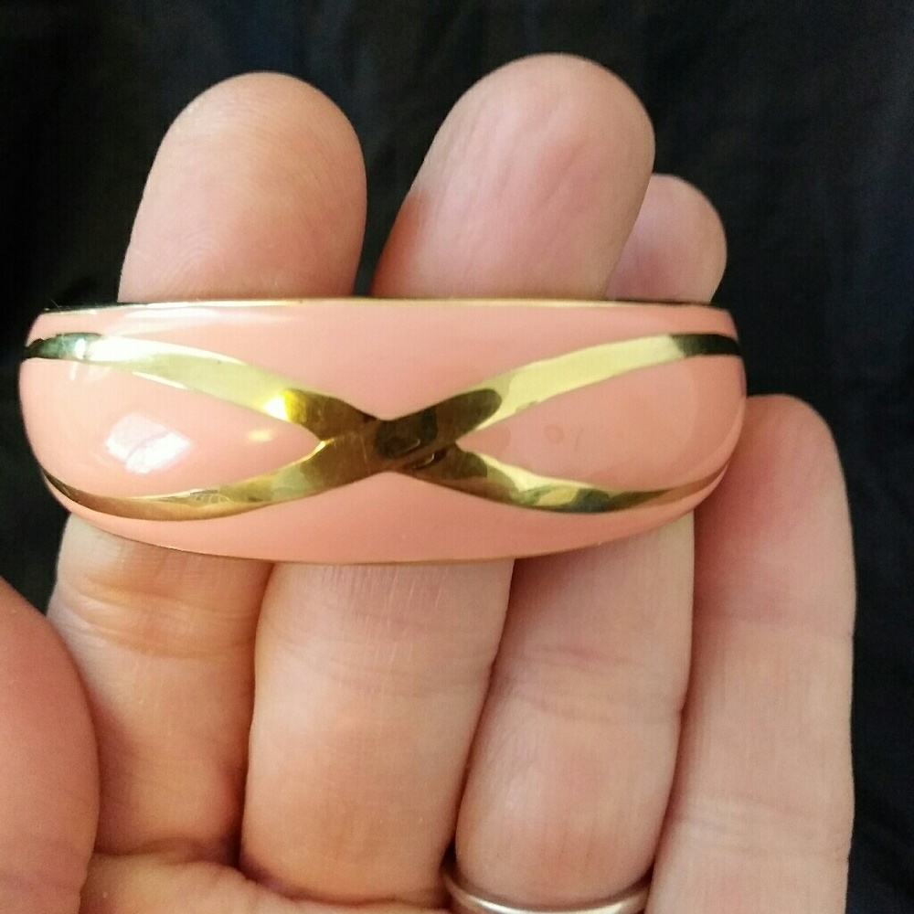 Vintage Infinity bracelet-circa 1960’s Gold/Coral colors