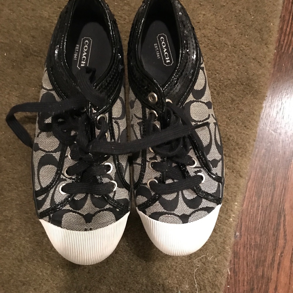 Coach black and gray insignia shoes, size 7B