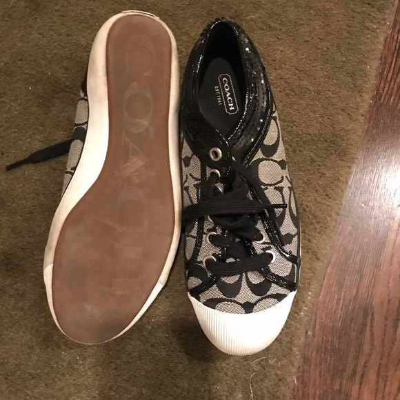Coach black and gray insignia shoes, size 7B - Picture 2 of 2