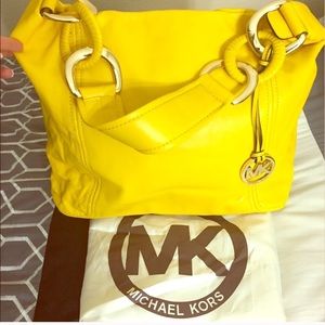 Michael Kors yellow leather purse