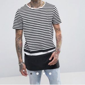 Striped Longline Pattern T-Shirt
