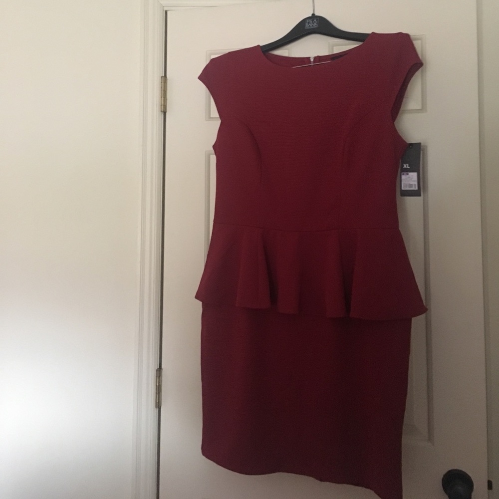 Cranberry Peplum Dress
